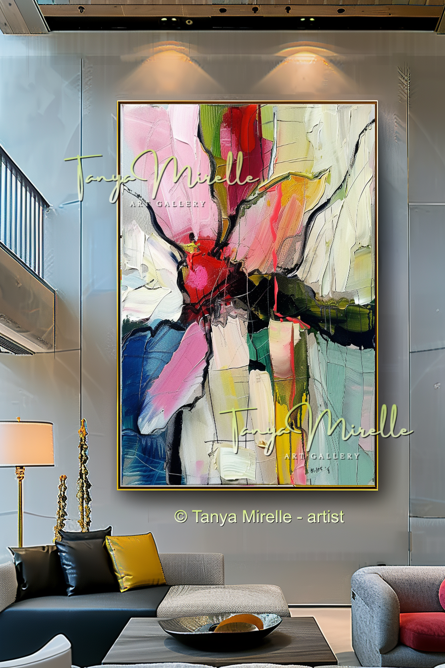 Multicolored Modern Abstract Impasto Painting #143