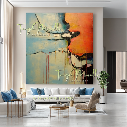 Large Textured Abstract Wall Art, Original Oil Painting #207