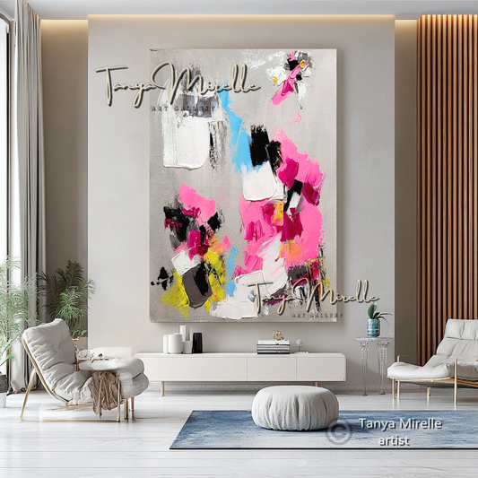Contemporary Textured Wall Art - Abstract Impasto Oil Painting on Canvas #59