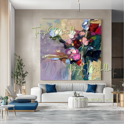 Expressive Abstract Floral Canvas Oil Painting #302