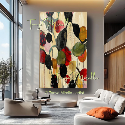 Bold Abstract Oil Painting with Palette Knife Texture #210