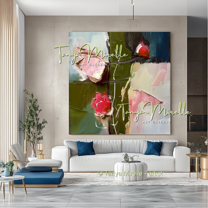 Floral Abstract Painting - Modern Flower Wall Art #162