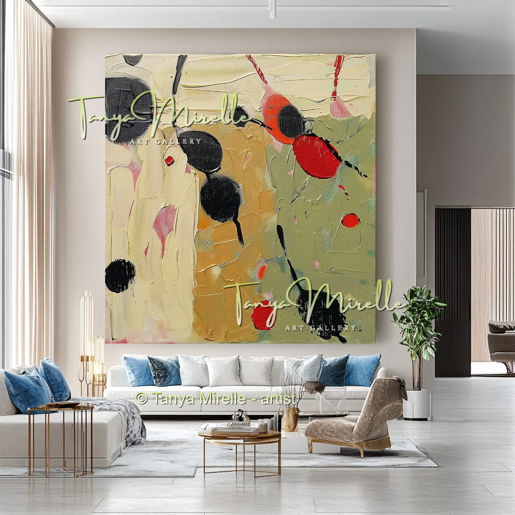 Bold Abstract Oil Painting with Palette Knife Texture #210