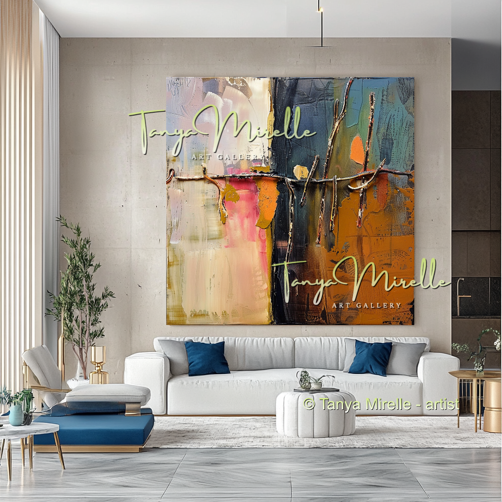 Bold Contemporary Abstract Oil Painting, Large Canvas #278