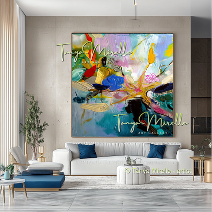 Starfish Underwater Impasto Abstract Art - Modern Wall Art #192