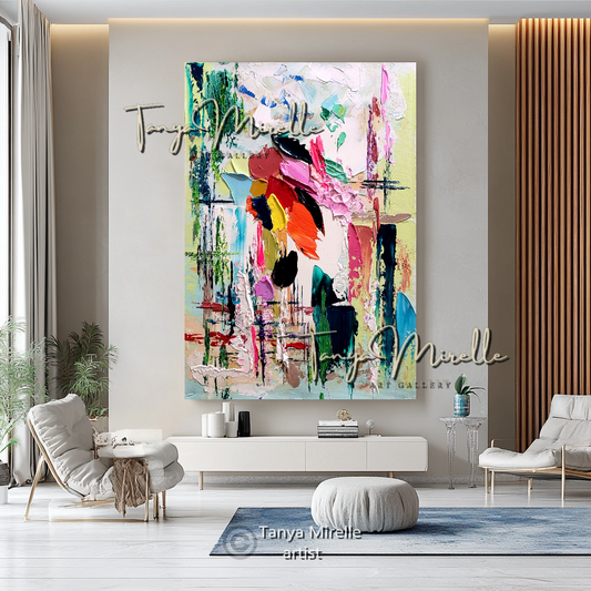 Large Abstract Impasto Painting - Textured Contemporary Wall Art Canvas #94