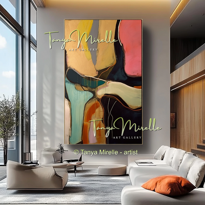 Luxury Abstract Oil Painting, Original Canvas Artwork #214