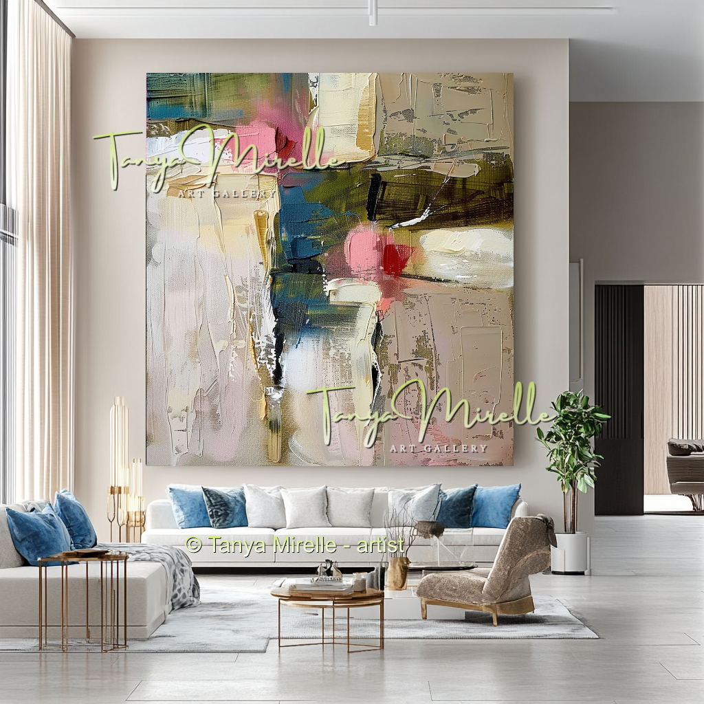 Abstract Impasto Oil Painting on Canvas #204