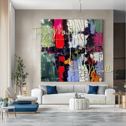 Unique Abstract Oil on Canvas, Handmade Textured Art #280