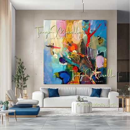 Caribbean Underwater Abstract Painting - Modern Wall Art #193