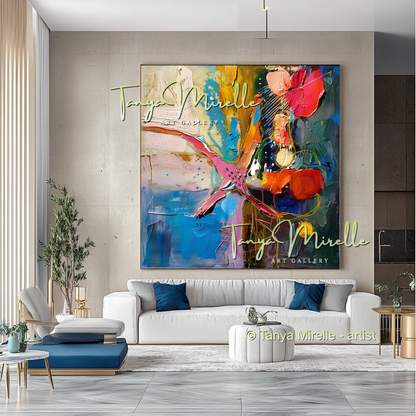 Caribbean Underwater Abstract Painting - Modern Wall Art #193