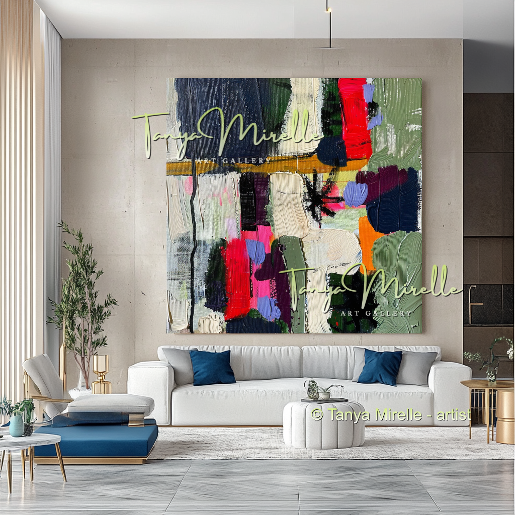Unique Abstract Oil on Canvas, Handmade Textured Art #280