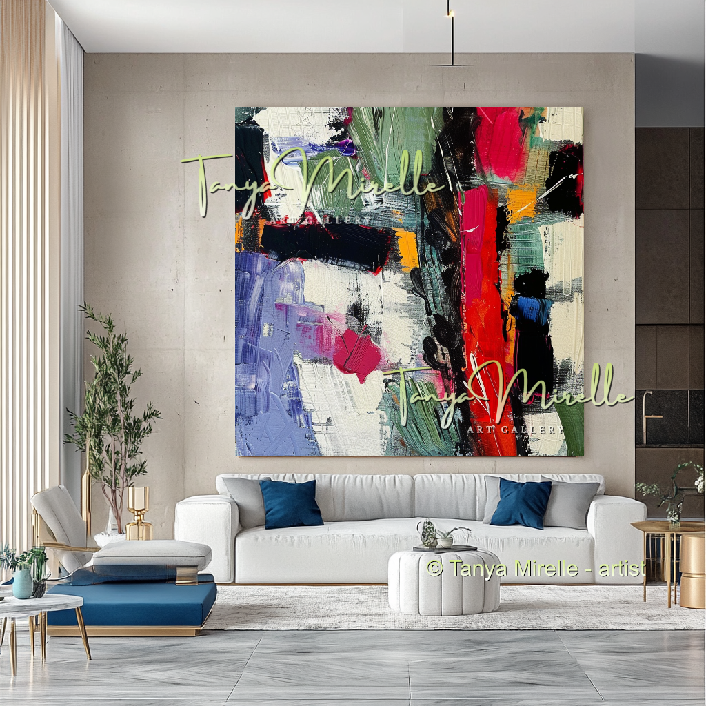 Unique Abstract Oil on Canvas, Handmade Textured Art #280