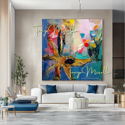 Caribbean Underwater Abstract Painting - Modern Wall Art #193