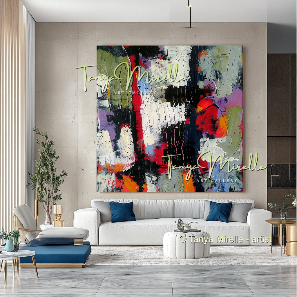 Unique Abstract Oil on Canvas, Handmade Textured Art #280