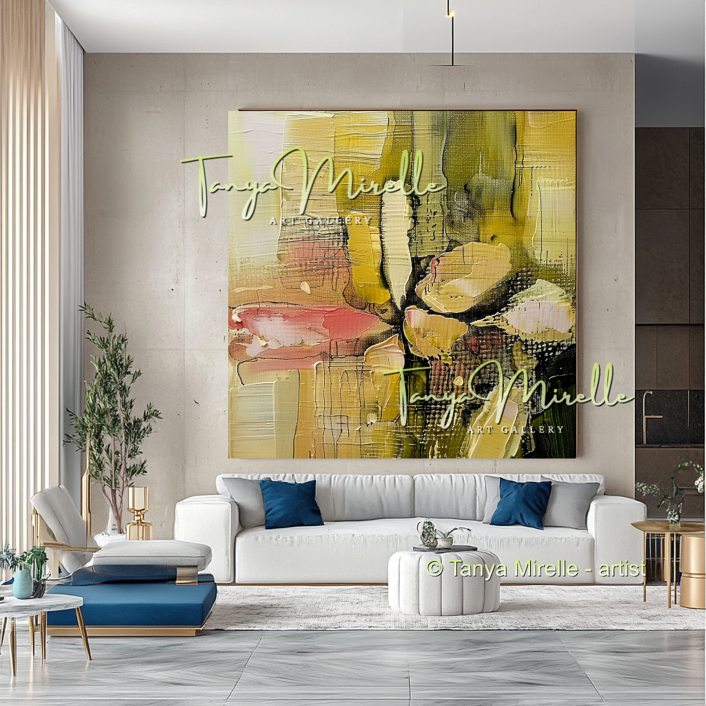 Statement Wall Art, Abstract Oil Painting on Canvas #281