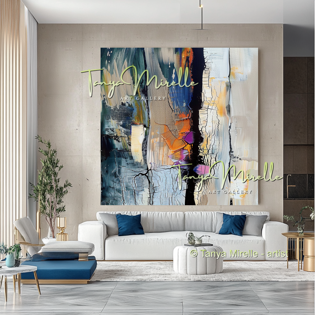Abstract Tree Impasto Oil Painting on Canvas #284