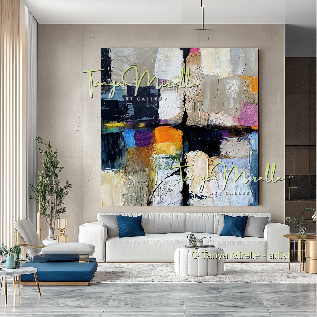 Abstract Tree Impasto Oil Painting on Canvas #284