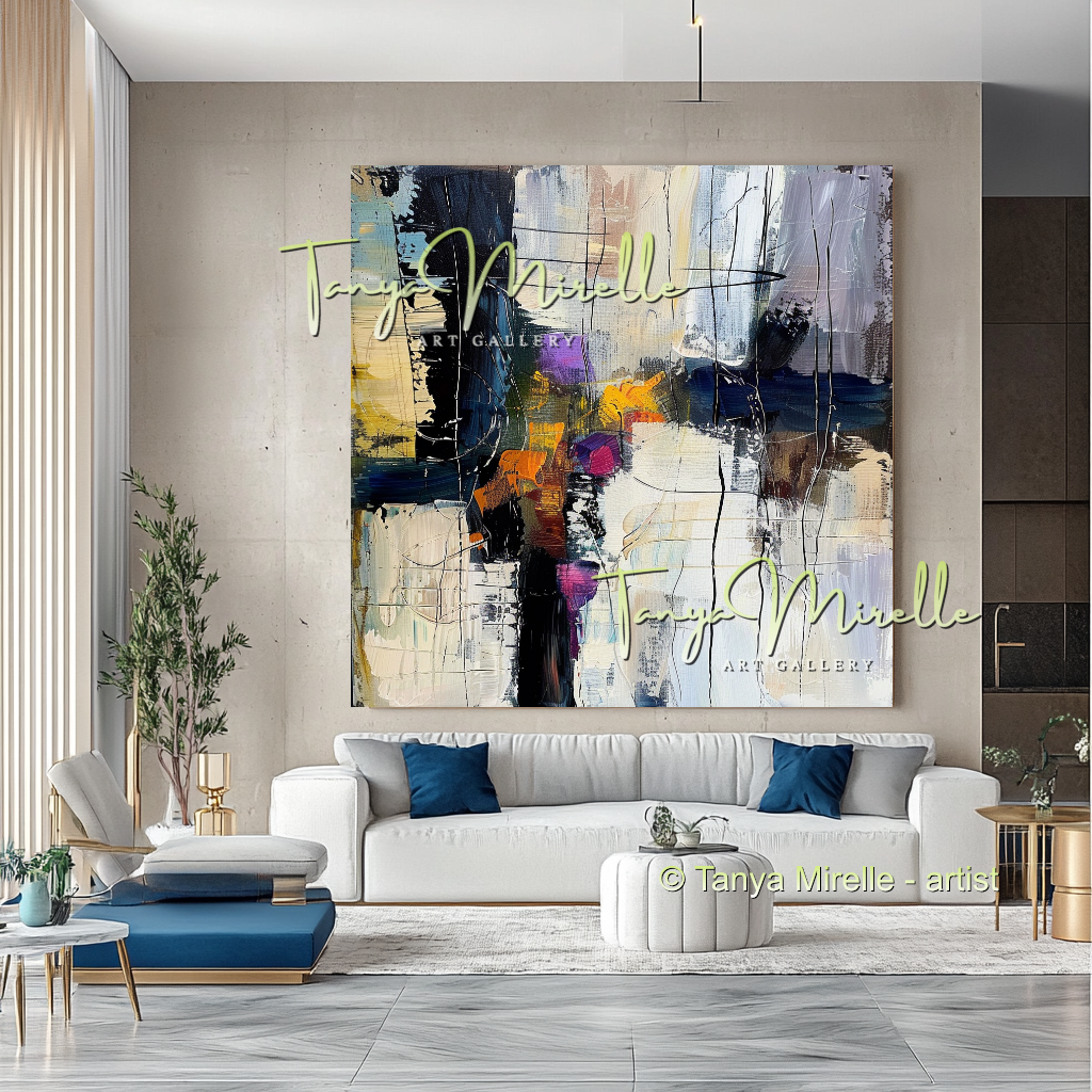 Vivid Abstract Tree Impasto Oil Painting on Canvas #285