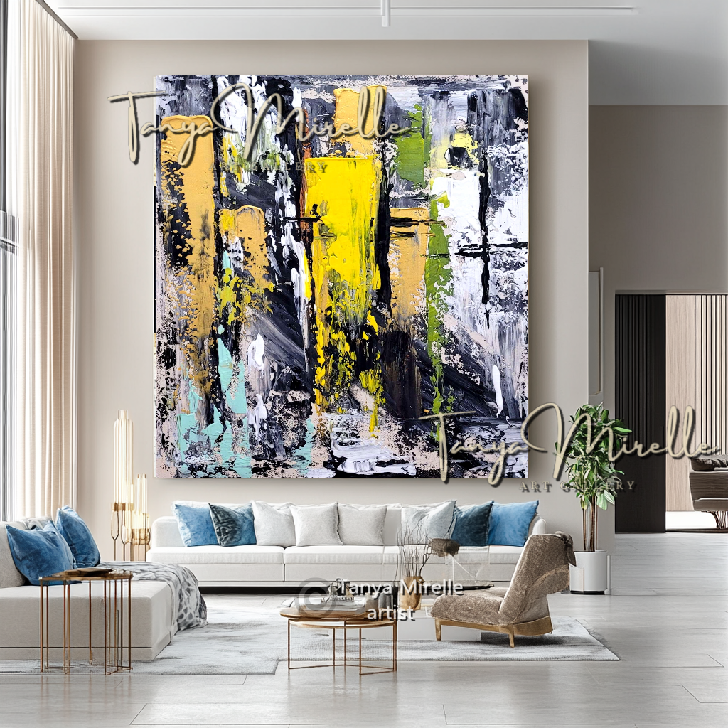 Colorful Abstract Painting on Canvas - Modern Textured Wall Art #118