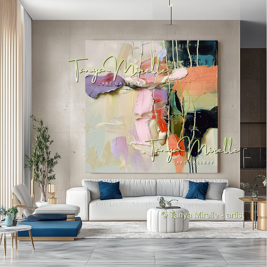 Original Abstract Oil Painting, Impasto Texture on Canvas #289