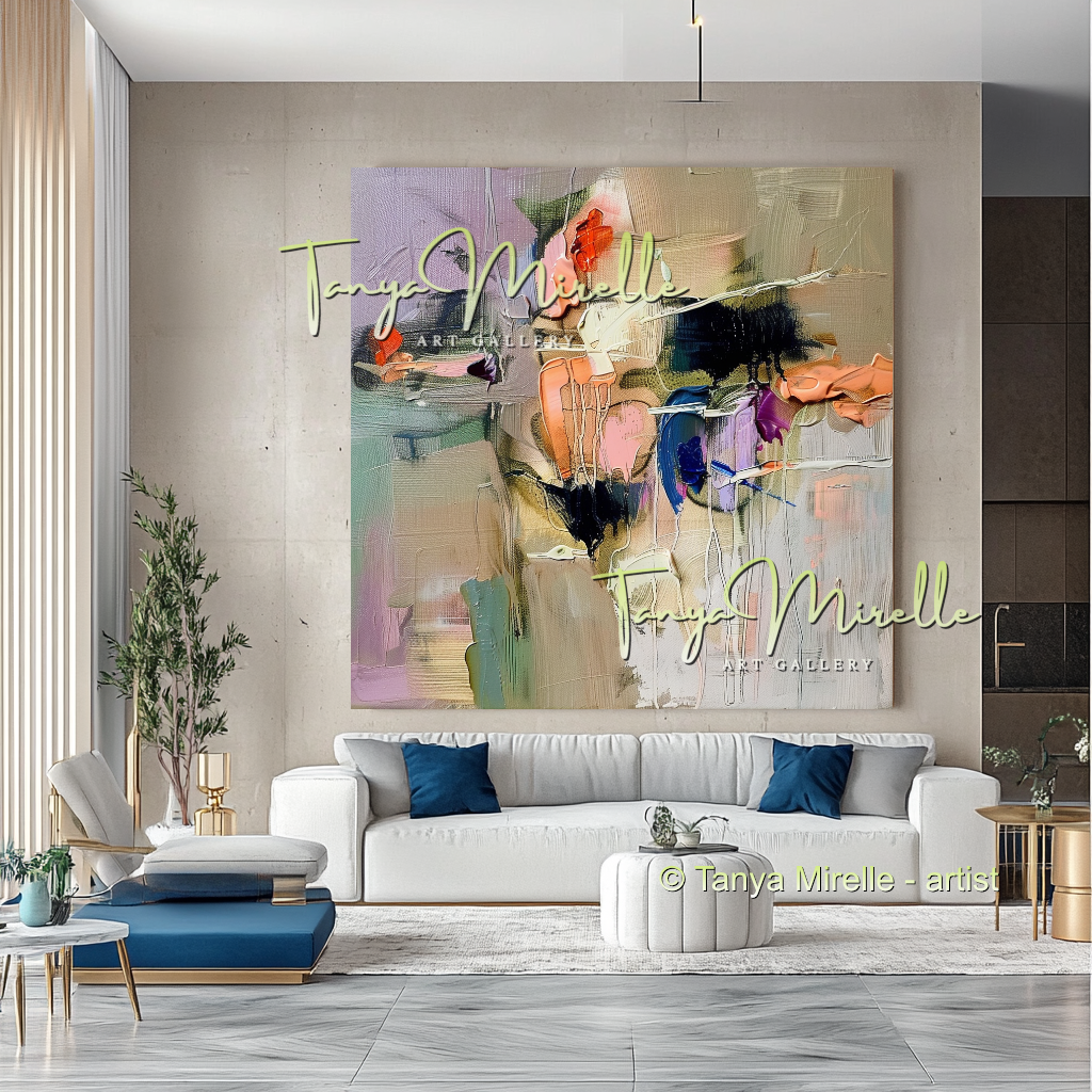 Original Abstract Oil Painting, Impasto Texture on Canvas #289