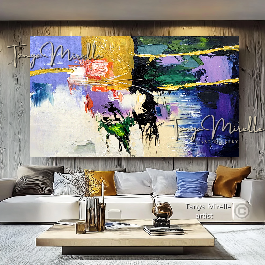 Vibrant Colorful Wall Art -  Modern Abstract Textured Painting #140
