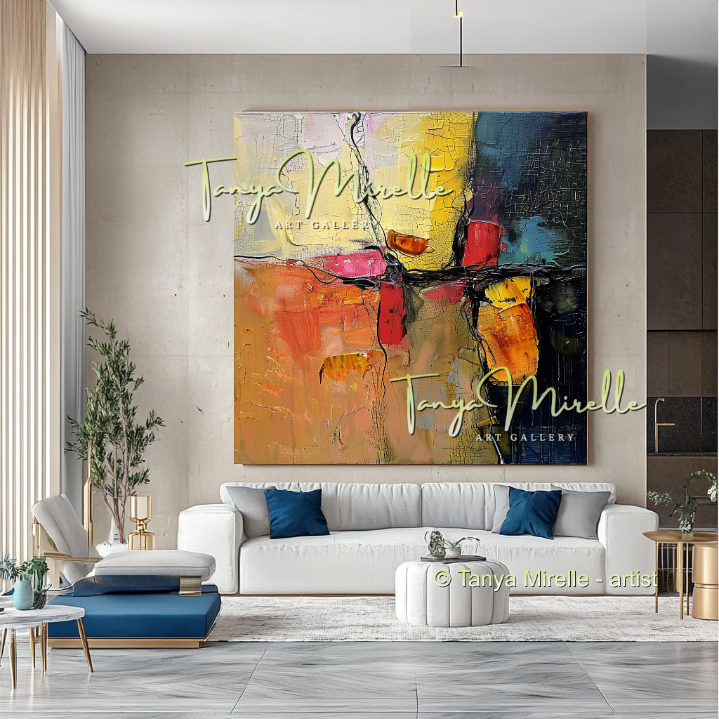 Hand-Painted Abstract Impasto Artwork on Canvas #273