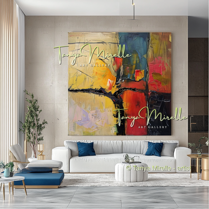 Hand-Painted Abstract Impasto Artwork on Canvas #273