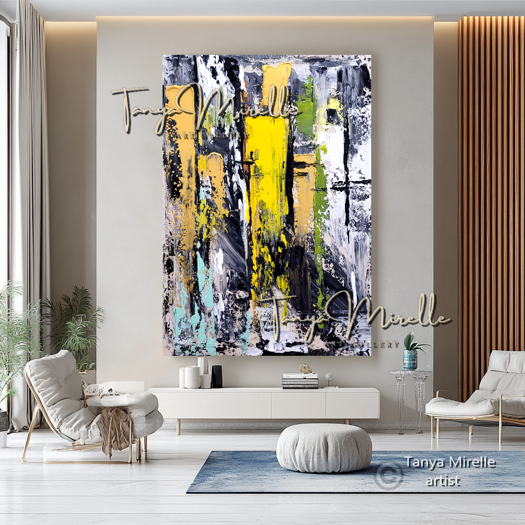 Colorful Abstract Painting on Canvas - Modern Textured Wall Art #118