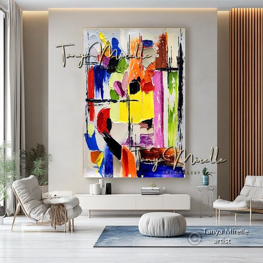 Vibrant Abstract Impasto Painting - Colorful Modern Wall Art #127