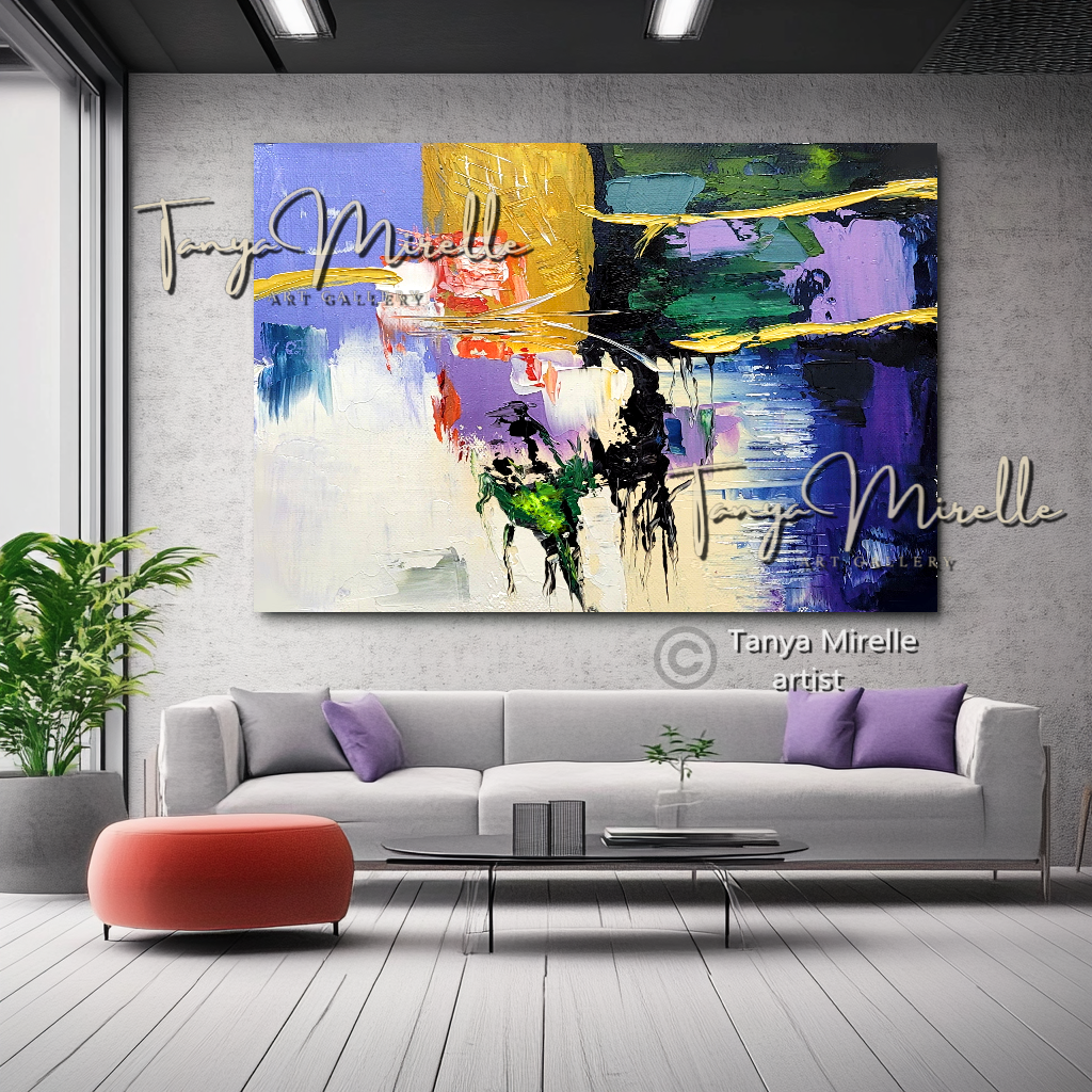Vibrant Colorful Wall Art -  Modern Abstract Textured Painting #140