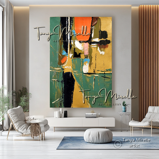 Colorful Abstract Impasto Painting - Textured Modern Wall Art #120