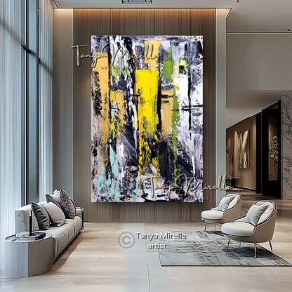 Colorful Abstract Painting on Canvas - Modern Textured Wall Art #118