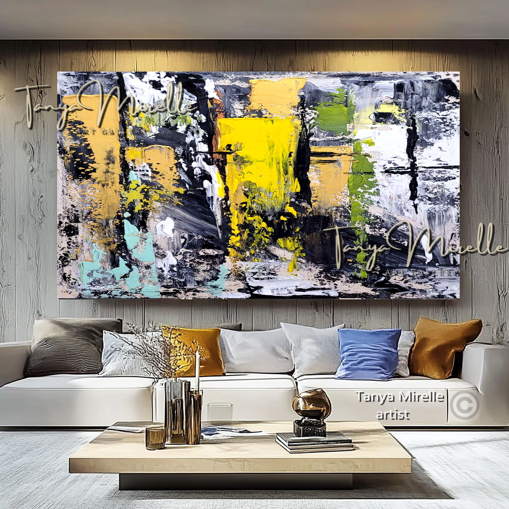 Colorful Abstract Painting on Canvas - Modern Textured Wall Art #118