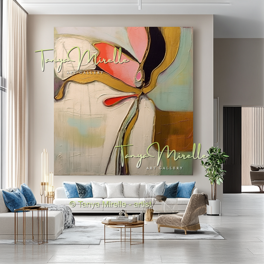 Expressive Abstract Floral Canvas Painting #216