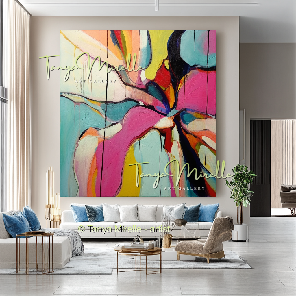 Large Textured Oil Painting, Modern Floral Artwork #217