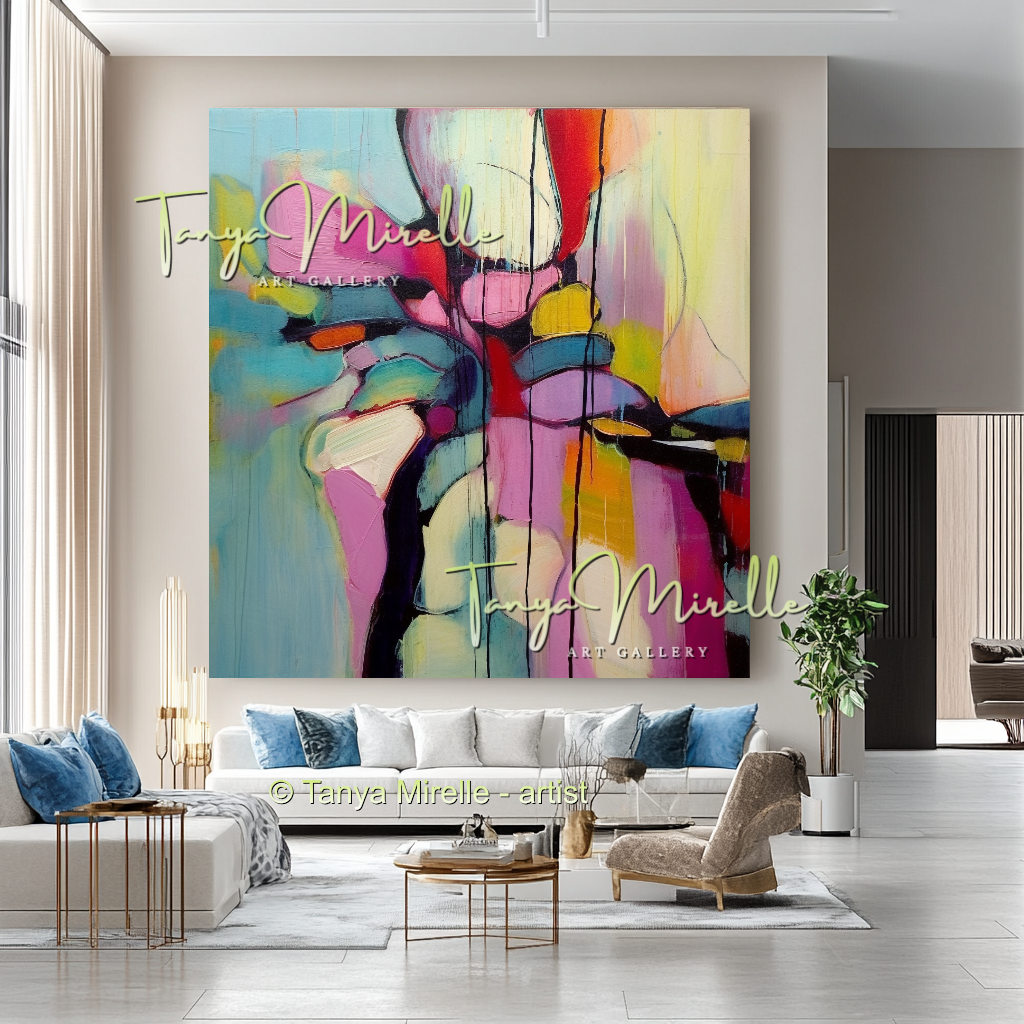 Large Textured Oil Painting, Modern Floral Artwork #217