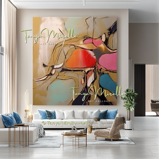 Modern Art Statement Piece, Textured Oil Painting #223