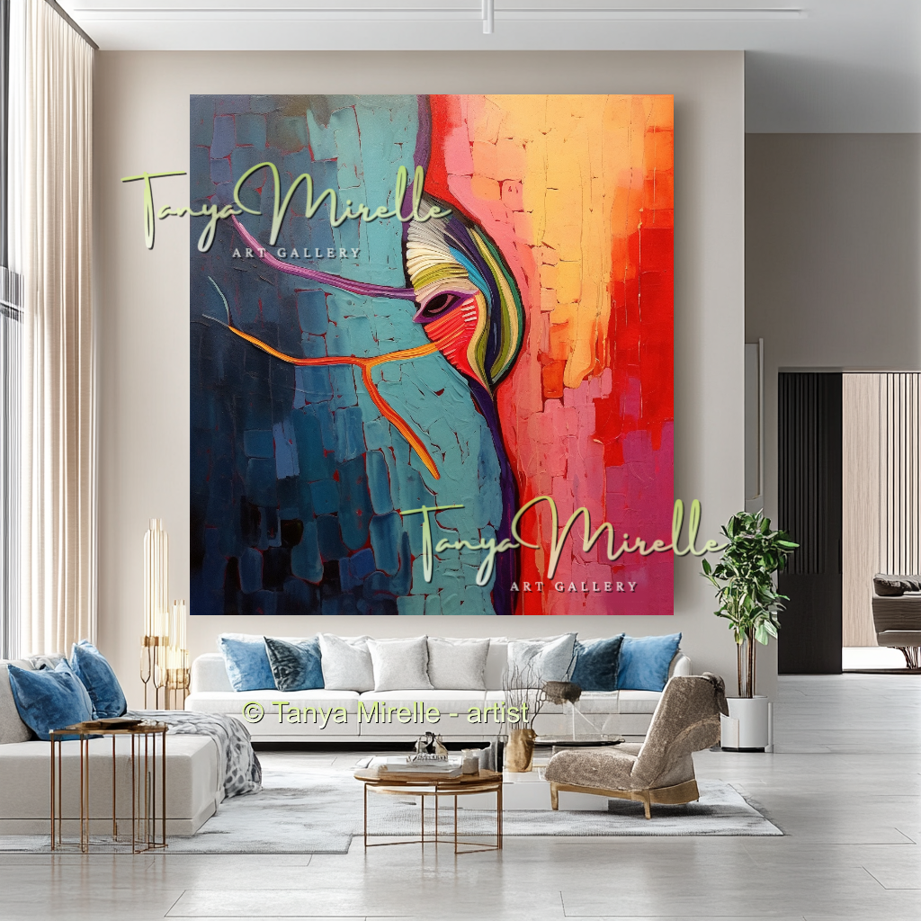Abstract Impasto Oil Painting on Canvas, Modern Home Decor #226