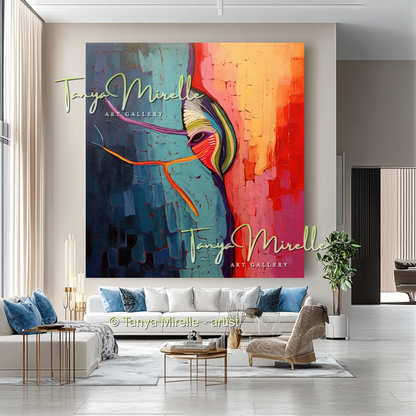 Abstract Impasto Oil Painting on Canvas, Modern Home Decor #226