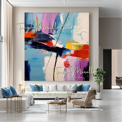 Abstract Impasto Oil Canvas Wall Art, Modern Home Decor #228