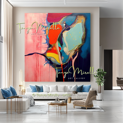 Luxury Abstract Oil Painting, Original Canvas Artwork #229