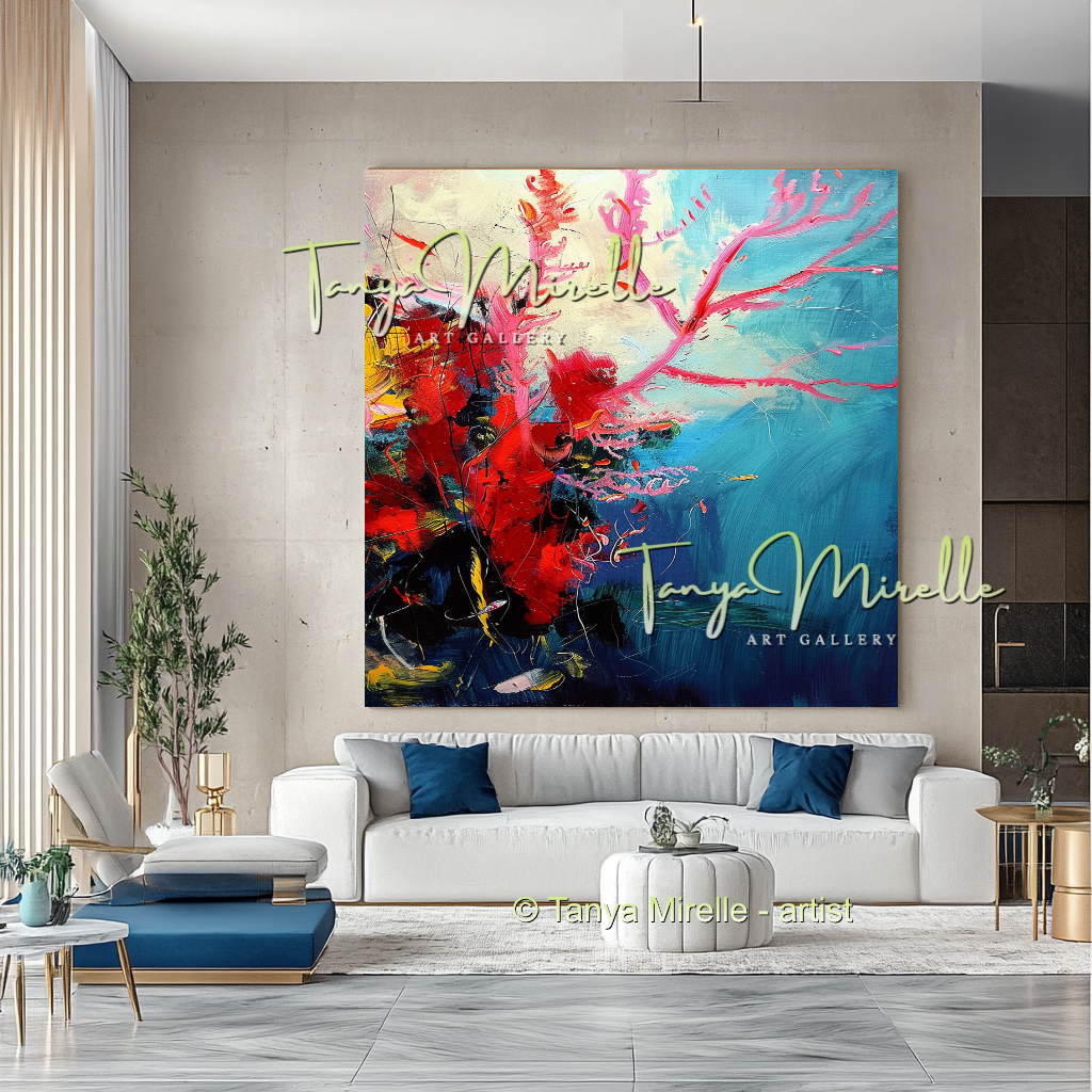 Red Coral - Underwater Abstract Modern Wall Art #166