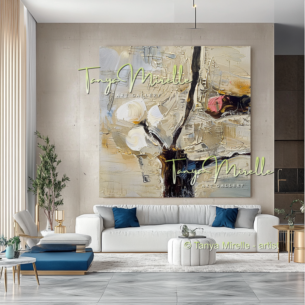 Abstract Canvas Art with Gray and Black Accents #286