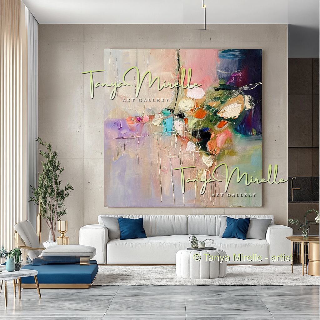 Original Abstract Oil Painting, Impasto Texture on Canvas #289