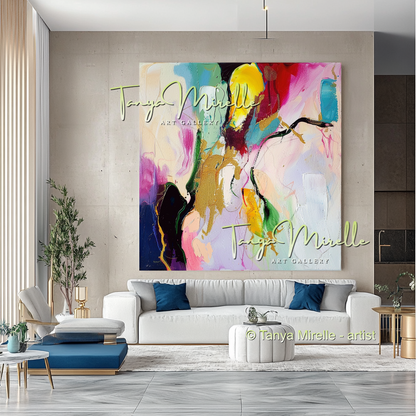 Colorful Abstract Wall Decor - Large Modern Wall Art #199