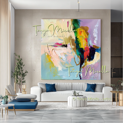 Colorful Abstract Wall Decor - Large Modern Wall Art #199