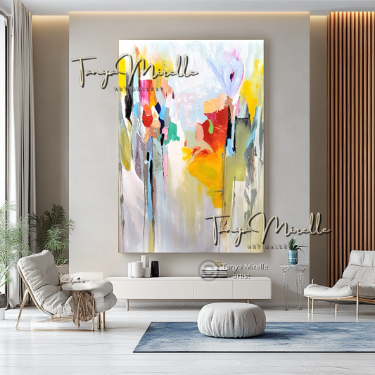 Abstract Painting - Modern Impasto Oil Painting on Canvas #2, No Frame abstract art abstract expressionism artistic gift blue abstract painting colorful painting contemporary painting creative painting dreamy art fine art gallery art handmade painting high-relief art home decor home office decor impasto oil painting kaleidoscope art large wall art living room art modern wall art multicolor abstract original artwork textured canvas thick paint strokes unique decor vibrant colors