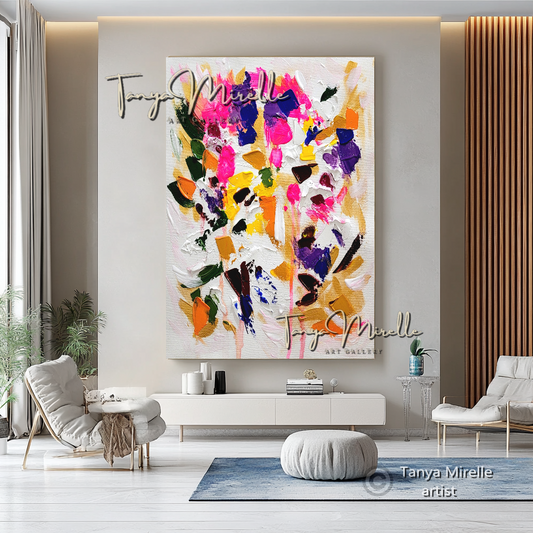 Contemporary Textured Wall Art - Abstract Impasto Oil Painting on Canvas #57